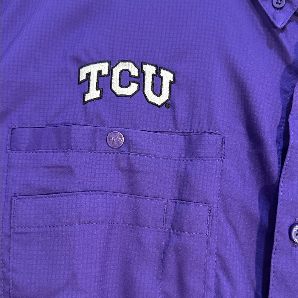 Columbia PFG TCU Buttondown Shirt Men’s Large Purple - Picture 6 of 6